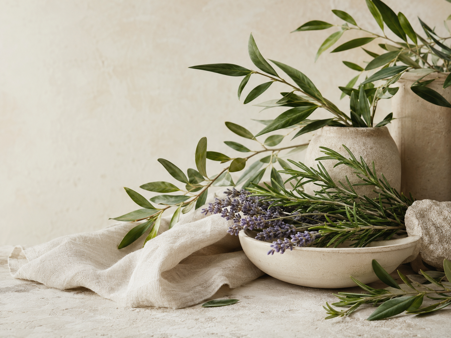 Groene planten en natuurlijke ingrediënten